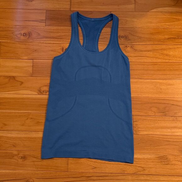 Women Lululemon Swiftly Tech Racerback Hip Length in Amalfi Blue Size 6 - Picture 2 of 6